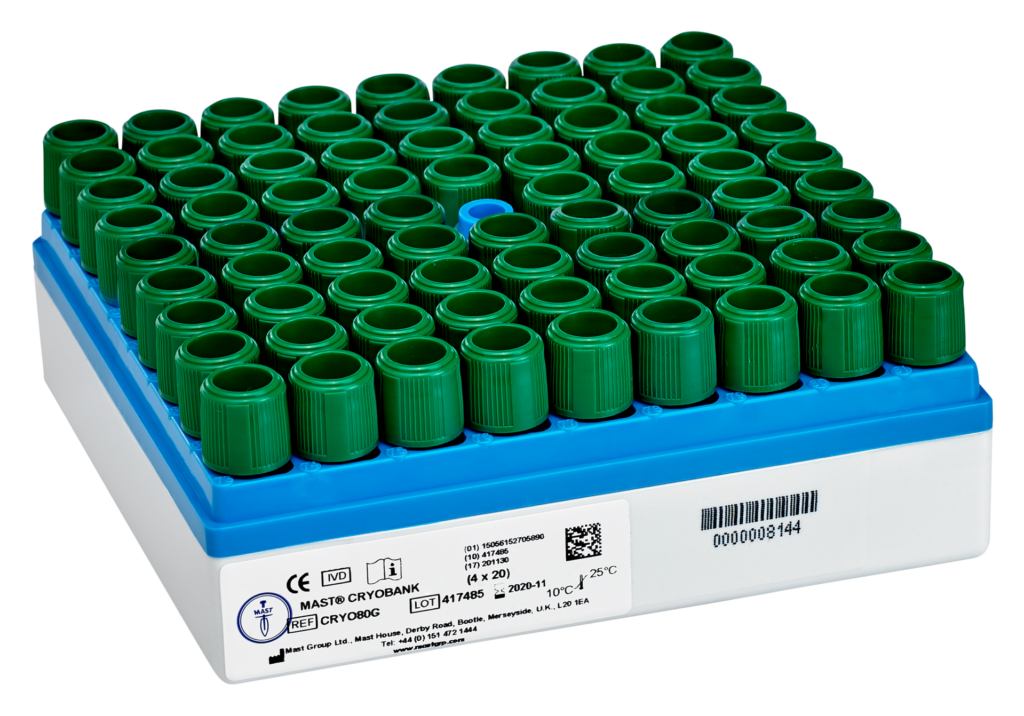 CRYOBANK™ CRYO80/G CRYOBANK™ Self Standing Vial with Green Beads