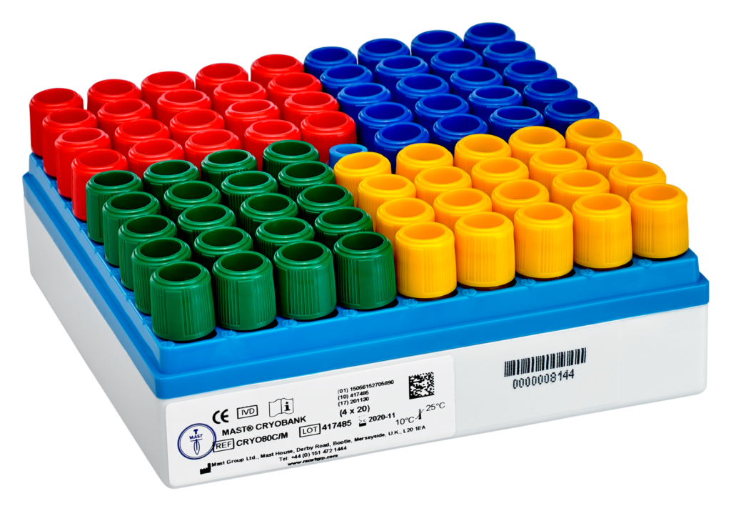 CRYOBANK™ CRYO80/M CRYOBANK™ Self Standing Vial with Assorted Color Beads