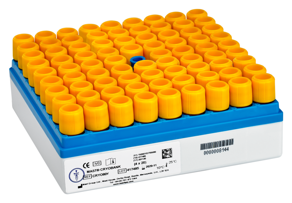 CRYOBANK™ CRYO80/Y CRYOBANK™ Self Standing Vial with Yellow Beads