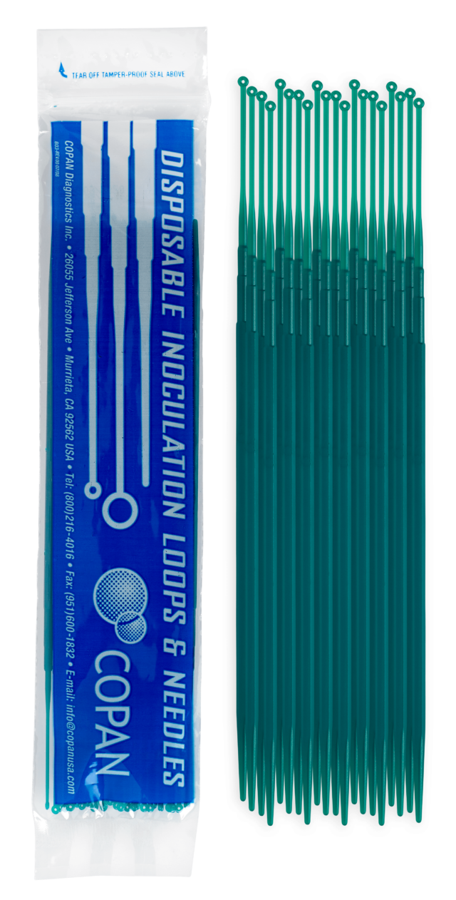 Plastic Inoculating Loops, Needles & Spreaders 8175CS20H 1 µL Rigid Dark Green Plastic Inoculation Loop - 20 per Peel Pouch