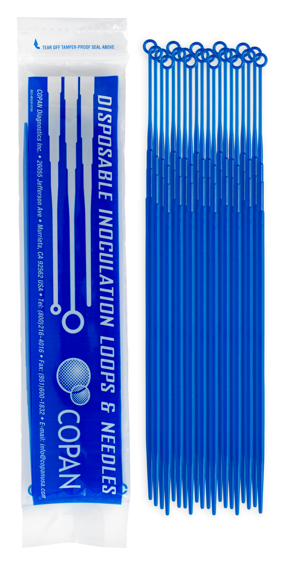 Plastic Inoculating Loops, Needles & Spreaders 8177CS20H 10 µL Rigid Dark Blue Plastic Inoculation Loop - 20 per Peel Pouch