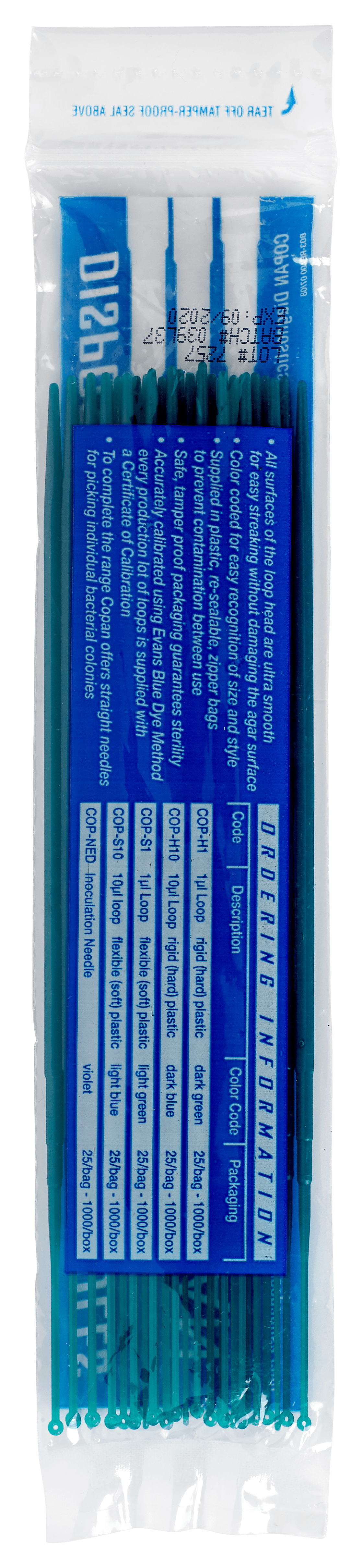 Plastic Inoculating Loops, Needles & Spreaders COP-H1 | COPAN