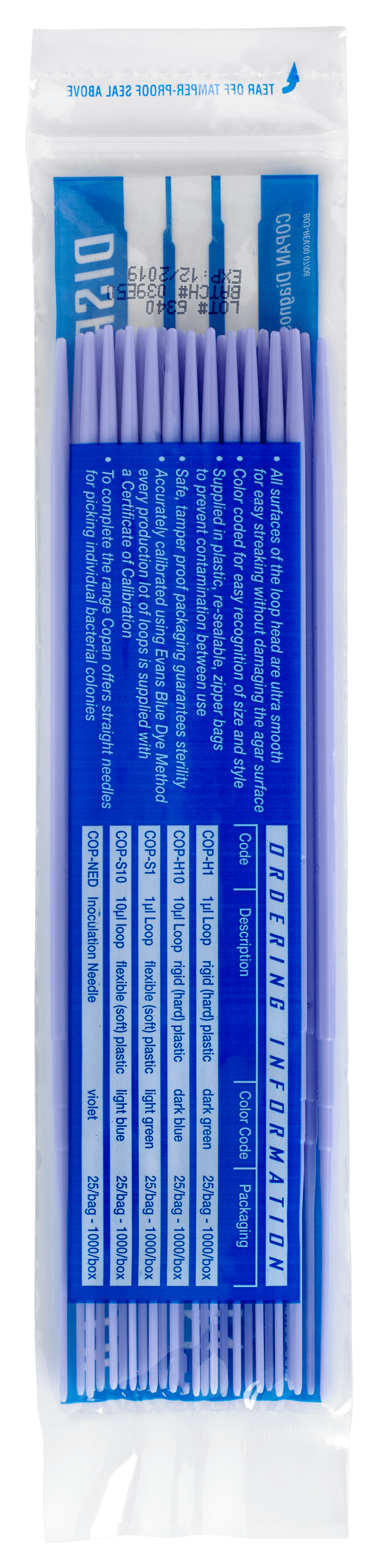 Plastic Inoculating Loops, Needles & Spreaders COP-NED | COPAN