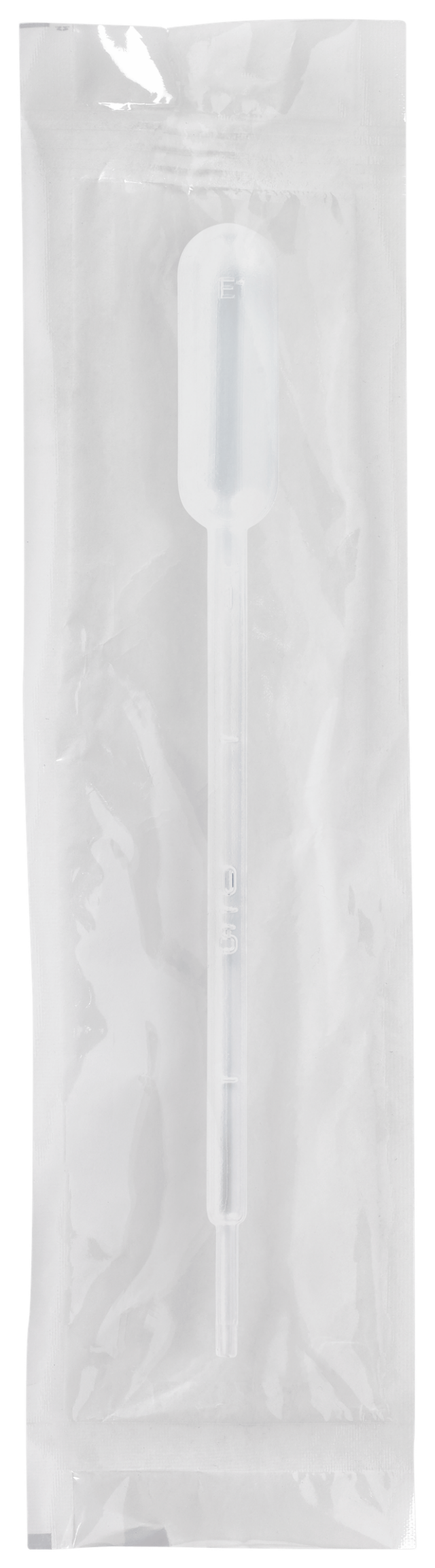 150mm Disposable Transfer Pipet Graduated up to 1 mL at 0.25 mL Intervals with 3.5 mL Bulb Draw and 23 drops/mL - Individually Wrapped, Sterile