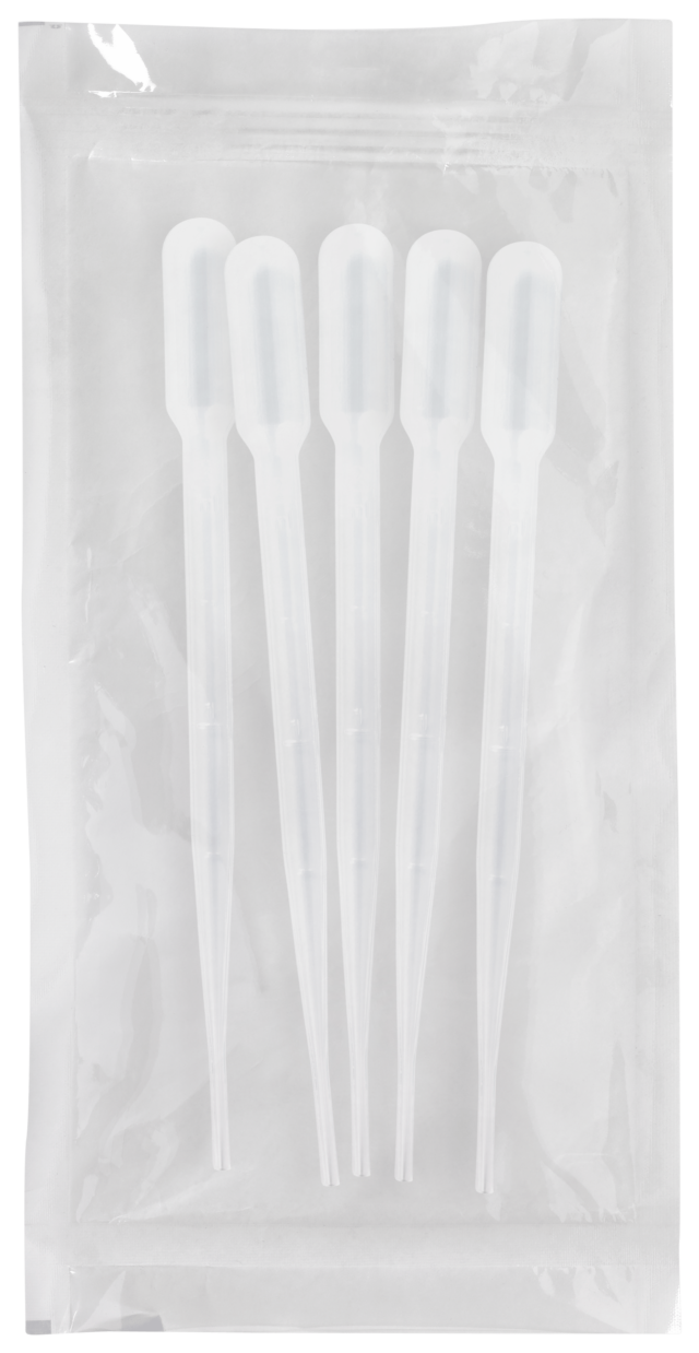 Disposable Transfer Pipet 212CS05 Transfer Pipet for Blood Bank Grad. Up to 2 mL at 0.5 mL Intervals - 5 per Peel Pouch, Sterile