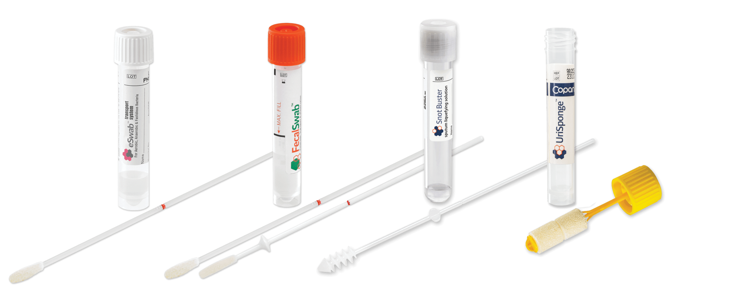 The Liquid Based Microbiology device family: ESwab, FecalSwab, SnotBuster, and UriSponge
